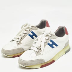 Hermes Multicolor Leather and Suede Trail Sneakers Size 43.5