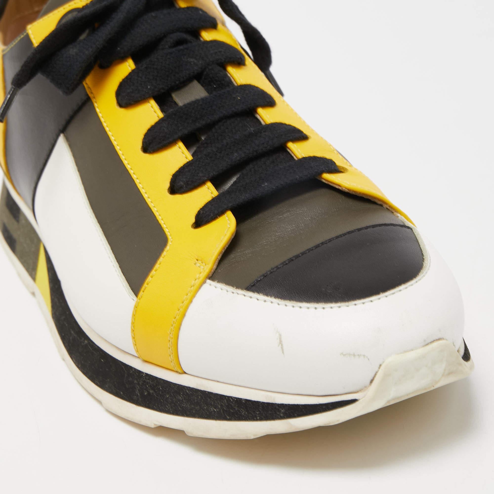 Men's Hermes Multicolor Leather Rebus Sneakers Size 42