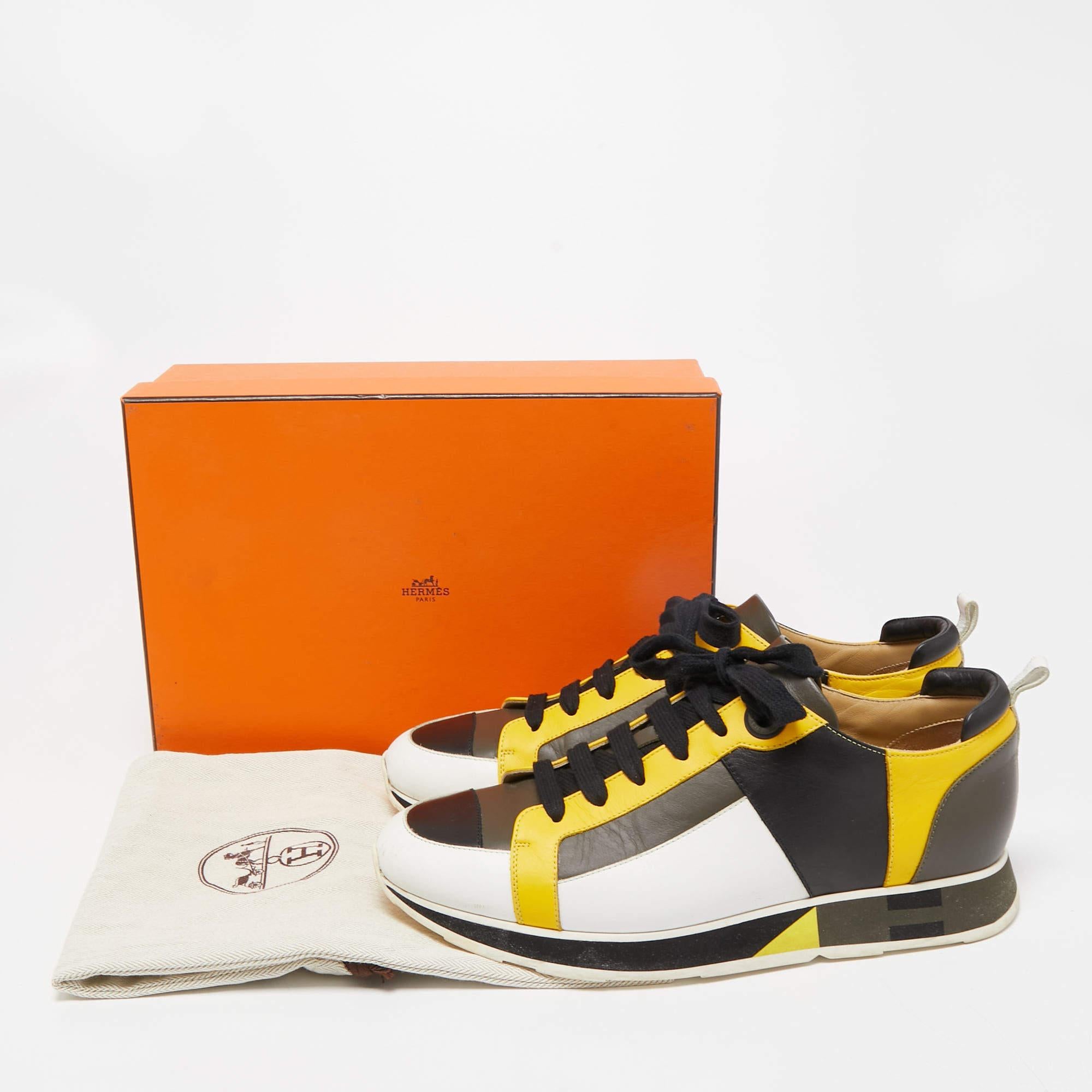 Hermes Multicolor Leather Rebus Sneakers Size 42 4