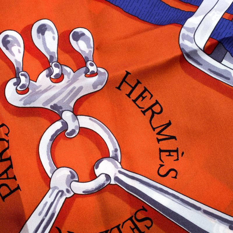A prized buy for lovers of gorgeous scarves is this wonderful creation designed by Henri d'Origny. This Hermes scarf, covered in Mors A Jouets prints and finished with hemmed edges, will change the way you accessorize. Go creative and start styling