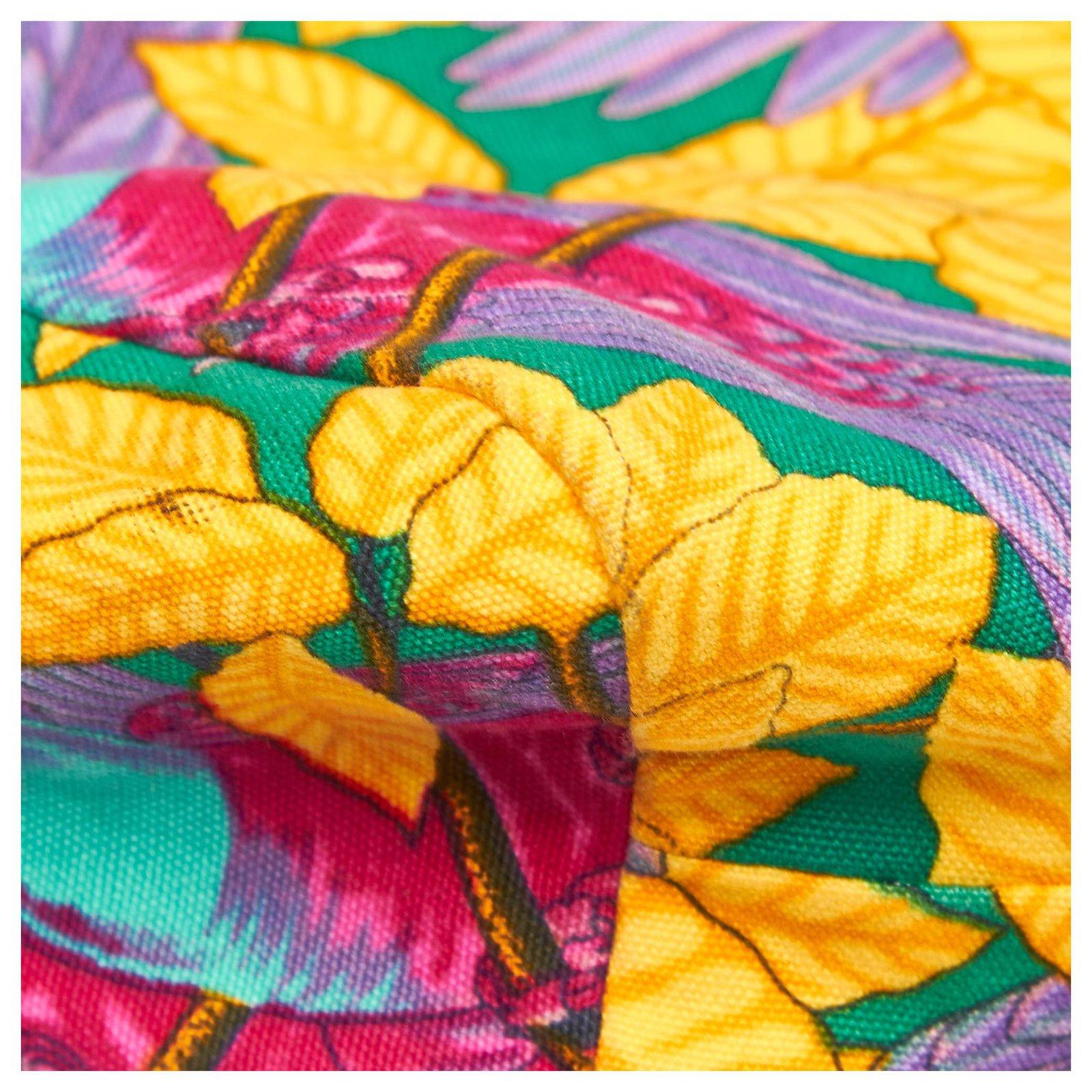 Women's or Men's Hermes Multicolor Parrots Cotton Tote Bag For Sale