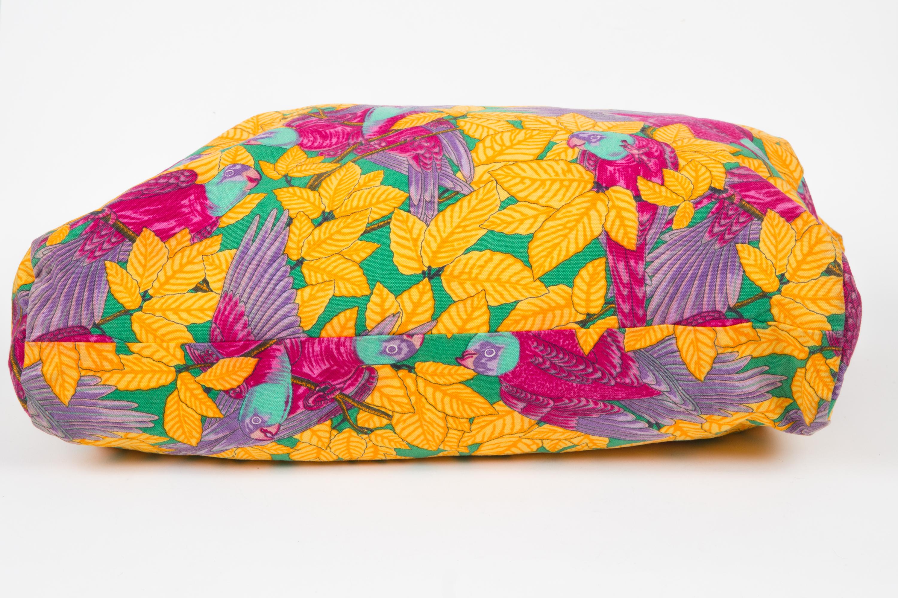 Hermes Multicolor Parrots Cotton Tote Bag In Good Condition In Paris, FR