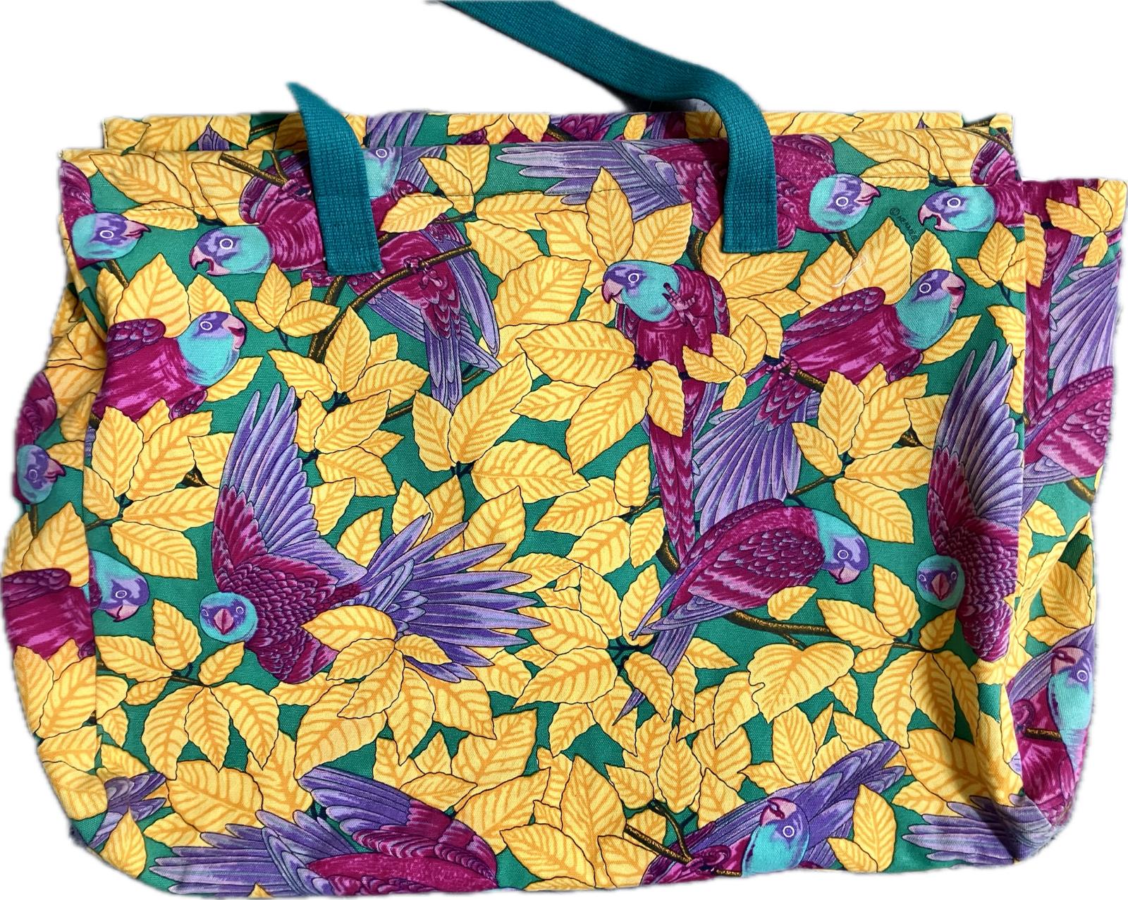 Hermes Multicolor Parrots Cotton Tote Bag For Sale 1