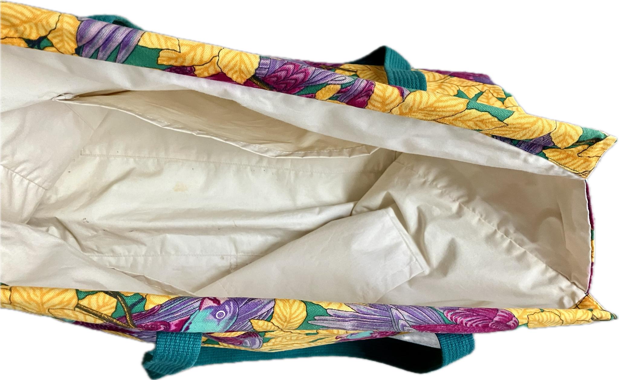 Hermes Multicolor Parrots Cotton Tote Bag For Sale 2