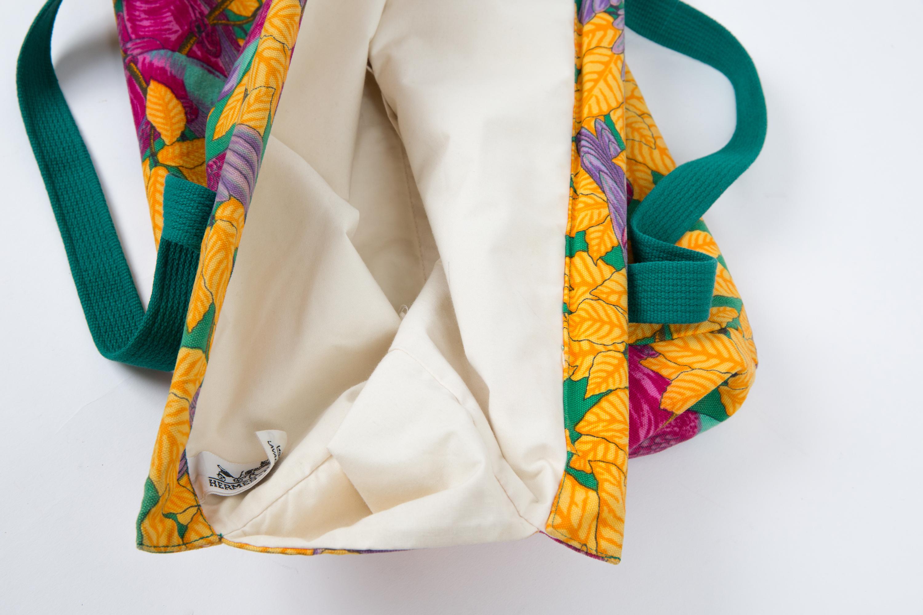 Hermes Multicolor Parrots Cotton Tote Bag 1