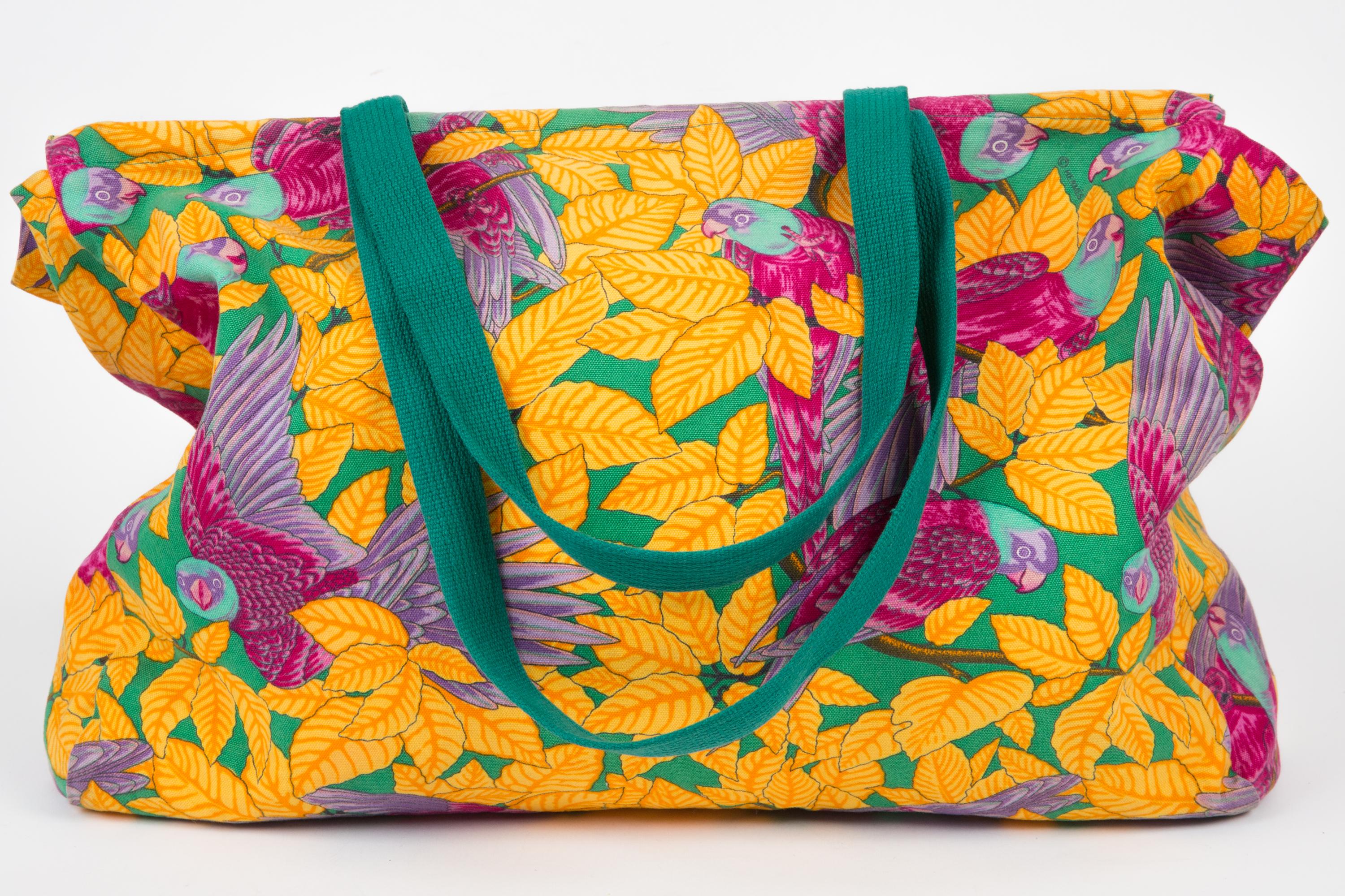 Hermes Multicolor Parrots Cotton Tote Bag 2