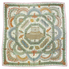 Hermes Multicolor Parures des Maharajas Silk & Cashmere 140 Shawl Scarf