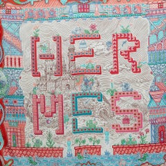 Hermes Multicolor Print Super Silk Quest scarf 90