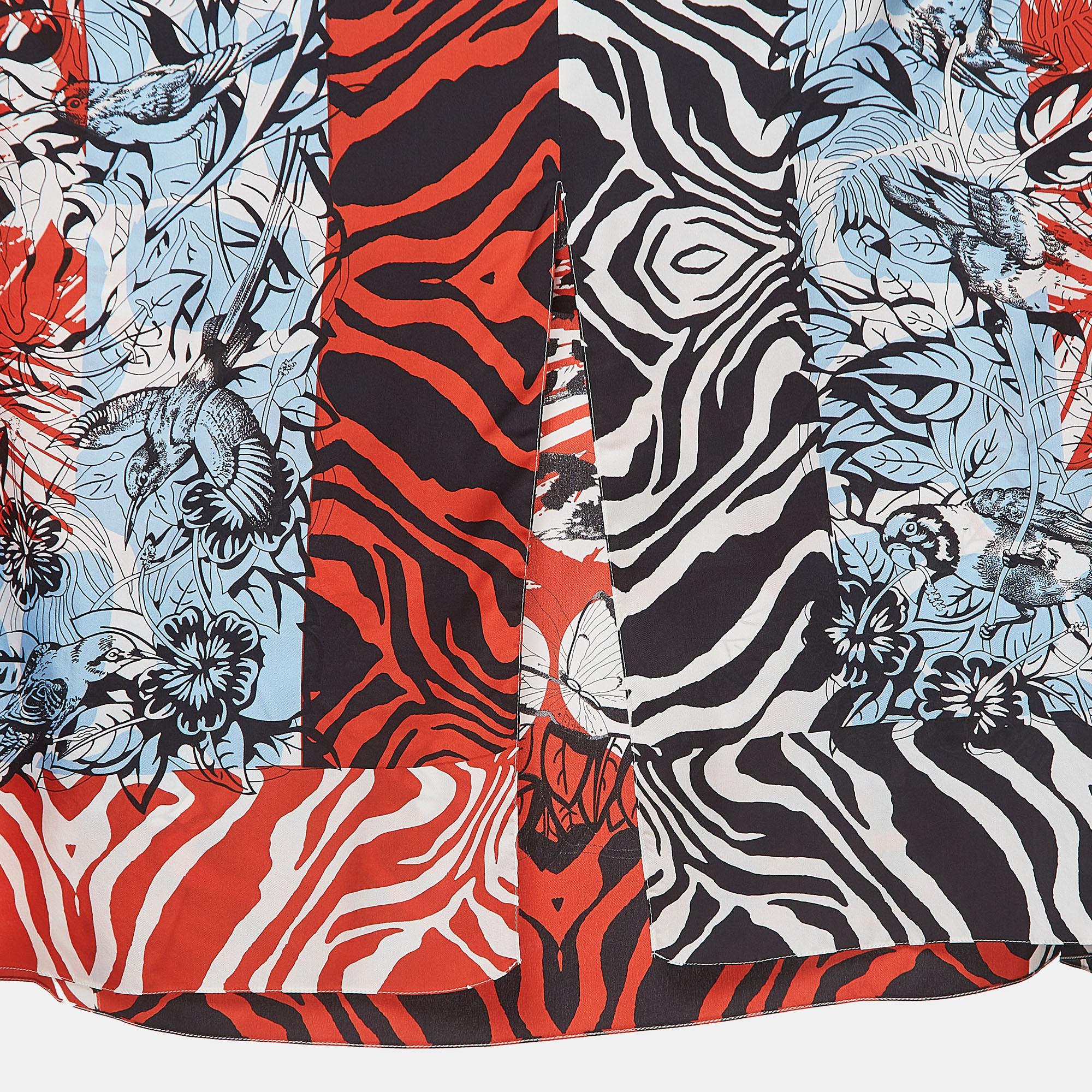 Hermès Multicolor Printed Silk Jungle Love Wild Kaftan Dress S In New Condition In Dubai, Al Qouz 2
