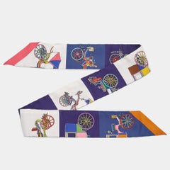 Hermes Multicolor Printed Silk Les Voitures Exquises Twilly
