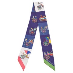 Hermes Multicolor Printed Silk Les Voitures Exquises Twilly