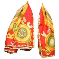 Hermes Multicolor Printed Silk Scarf