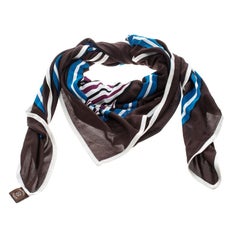 Hermes Multicolor Quadrige Printed Silk Jersey Scarf