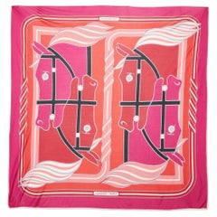 Hermès Multicolor Quadrige Printed Silk Jersey Scarf