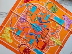 Hermès Multicolor Silk Etriers Remix by Françoise de La Perrière Scarf 90, 2021