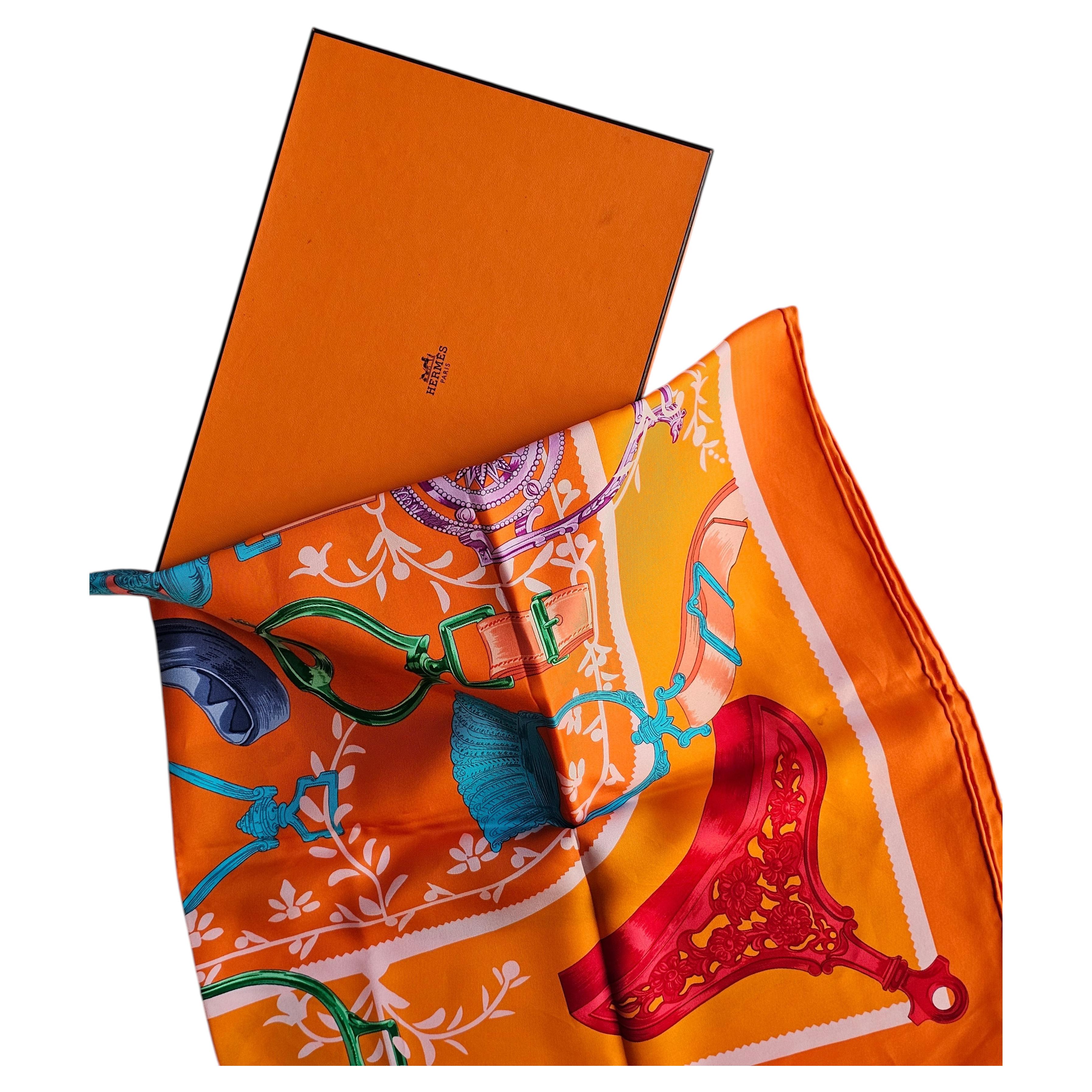 Hermès Multicolor Silk Etriers Remix by Françoise de La Perrière Scarf 90, 2021