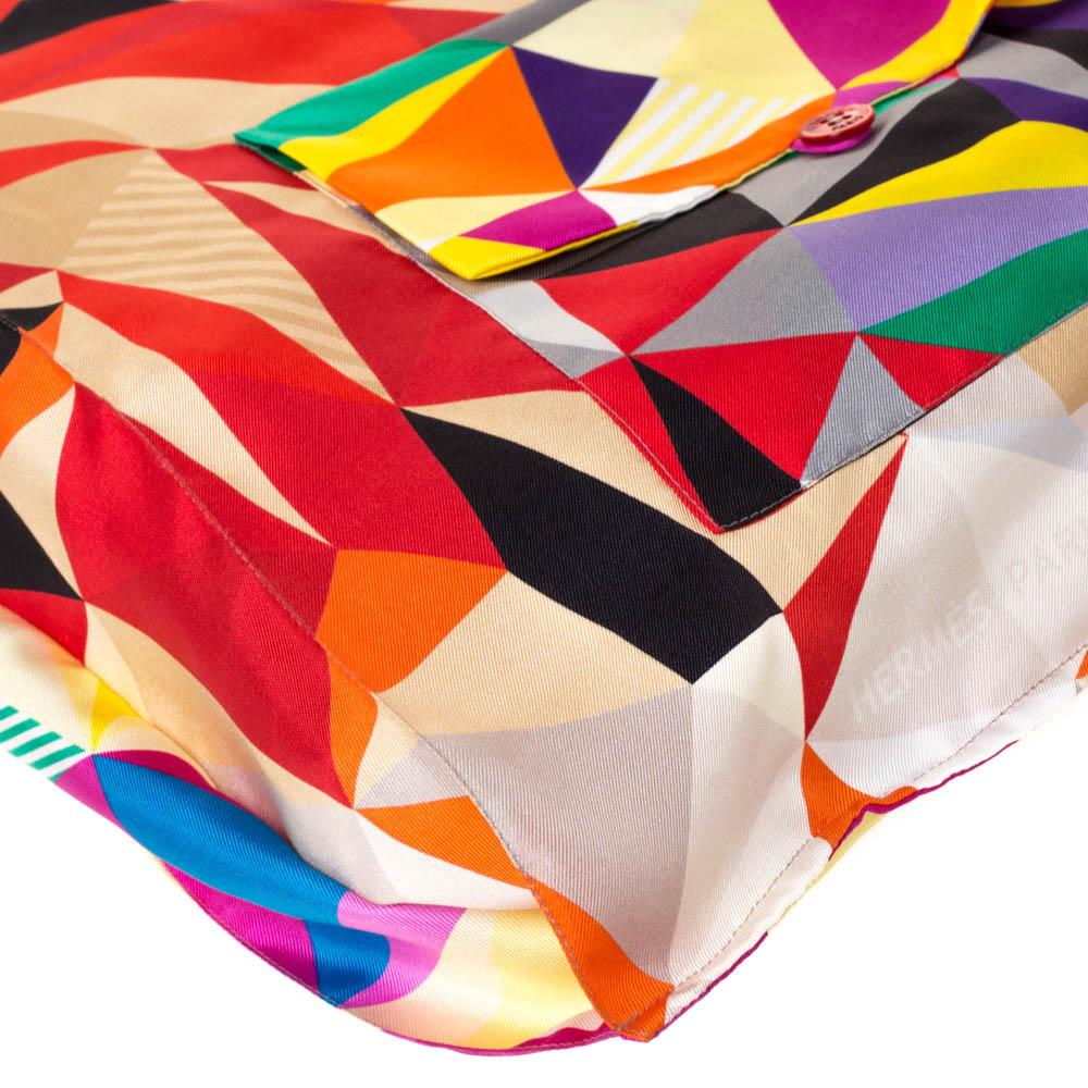 Women's Hermes Multicolor Silk Petit H Shopping Bag