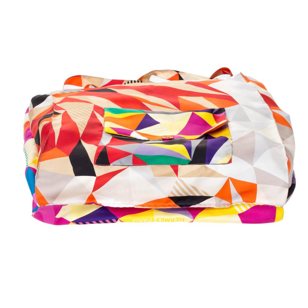 Hermes Multicolor Silk Petit H Shopping Bag 1