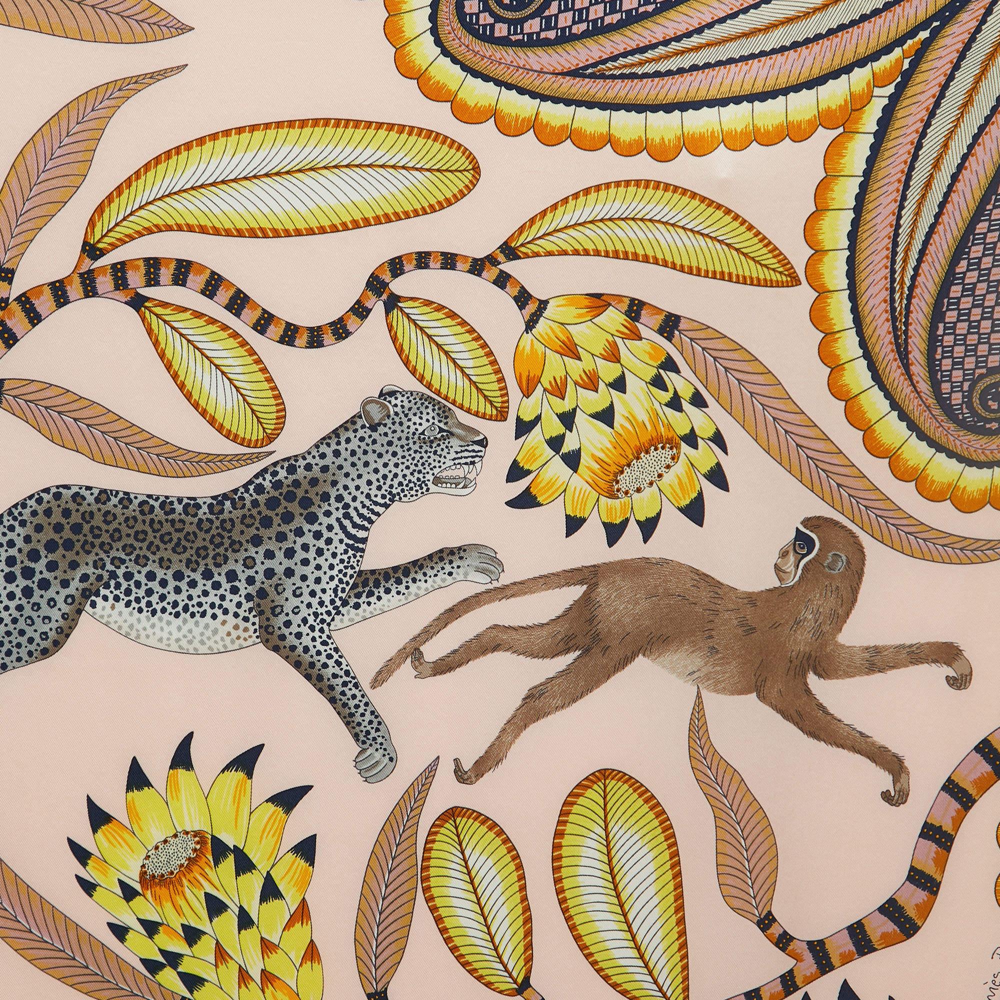 Women's Hermès Multicolor The Savana Dance printed Silk Square Scarf