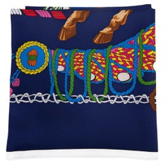 Hermès Multicolor Twill Le Timbalier von Marie-Françoise Héron Schal