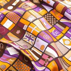 Hermes Multicolor Voyage en Hermes Printed Silk Square Scarf