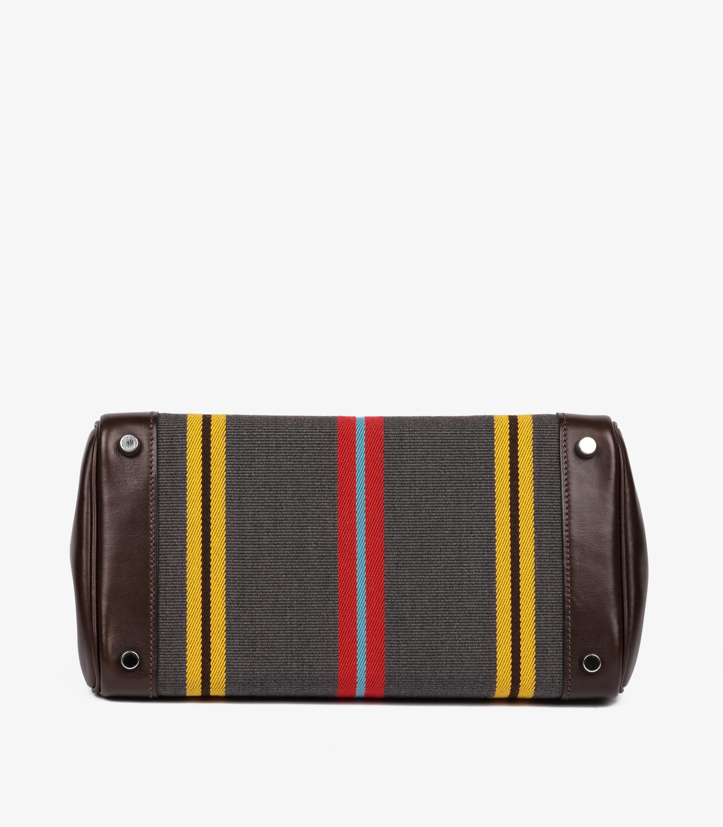 Hermès Multicolour Striped Toile Canvas Jumping Birkin 30cm Retourne in vendita 2