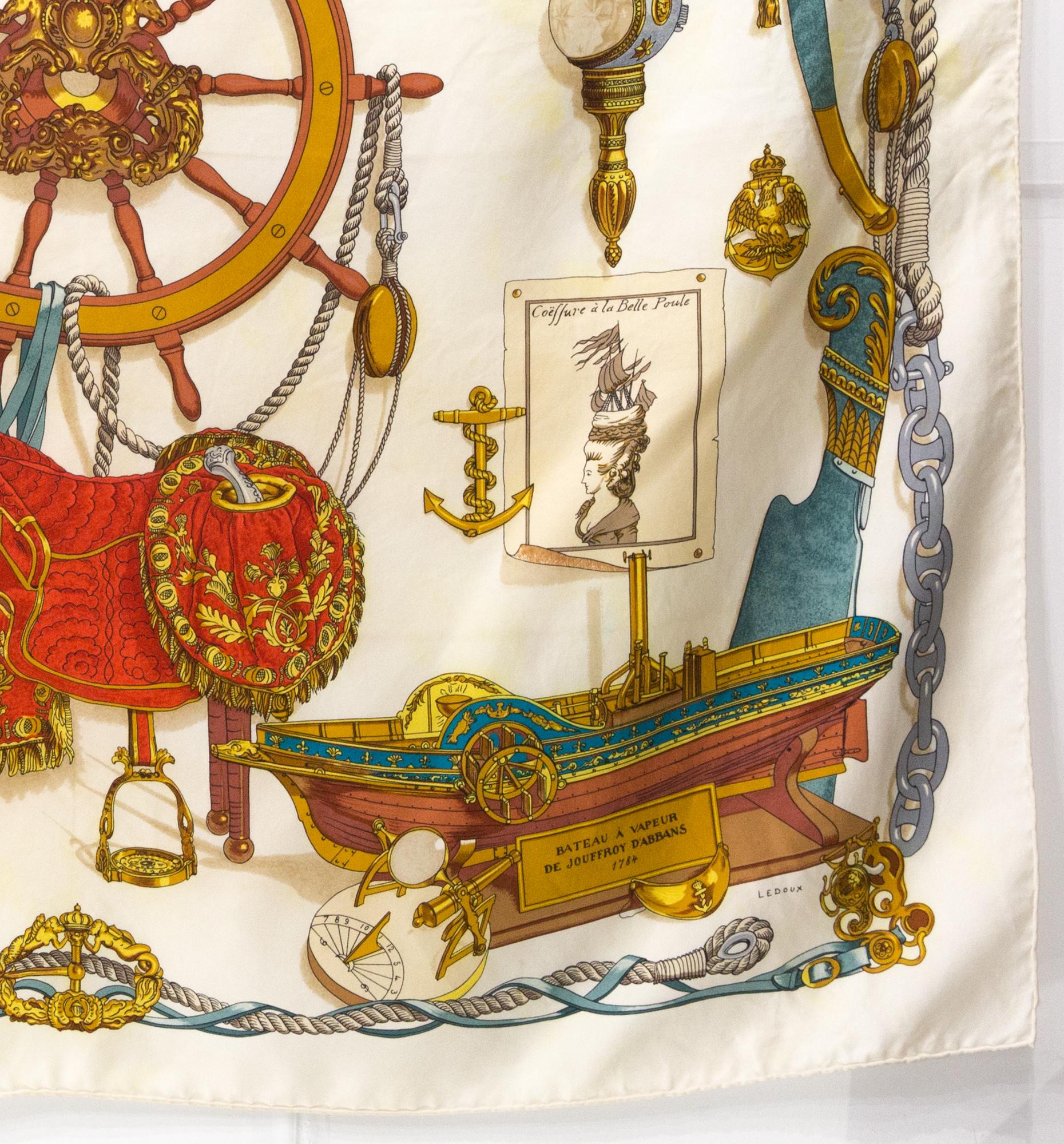Hermes Musee by Philippe Ledoux Silk Scarf For Sale 1