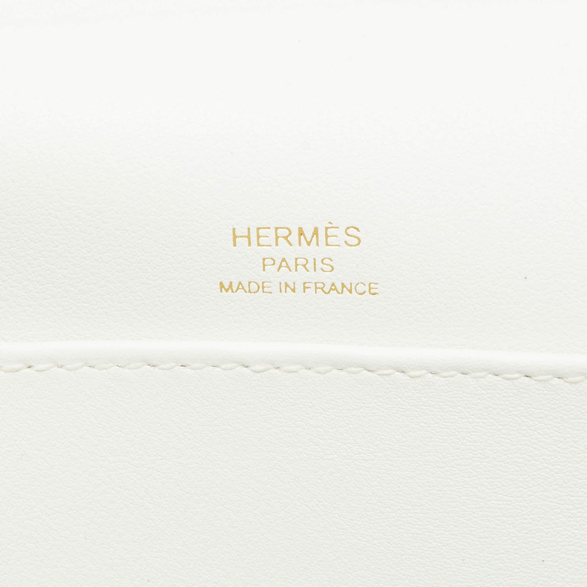 Hermès Pilz Chèvre Leder Gold Finish Geta Sangle Tasche im Angebot 9