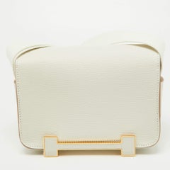 Hermès Mushroom Chèvre Leather Gold Finish Geta Sangle Bag