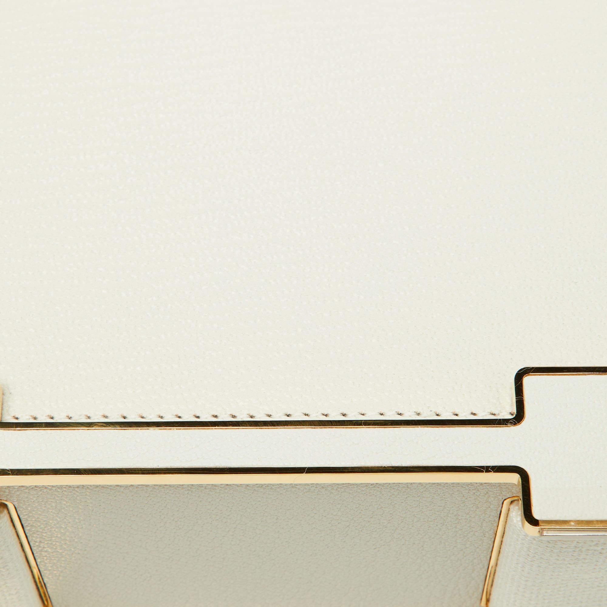 Hermès Pilz Chèvre Leder Gold Finish Geta Sangle Tasche im Zustand „Hervorragend“ im Angebot in Dubai, Al Qouz 2