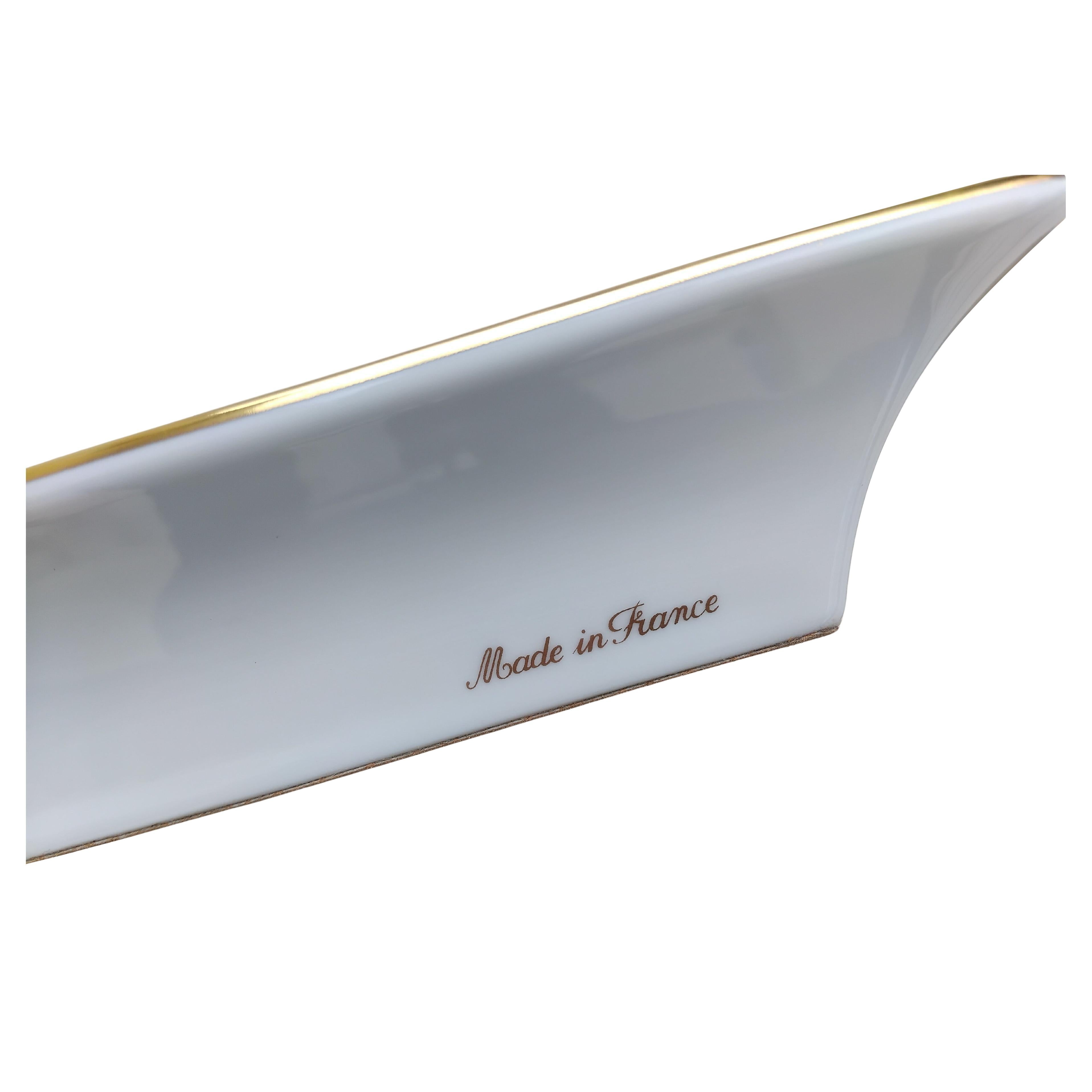 Hermès Pilze Herbst Print Zigarren Aschenbecher ändern Tablett Porzellan Gold im Angebot 10
