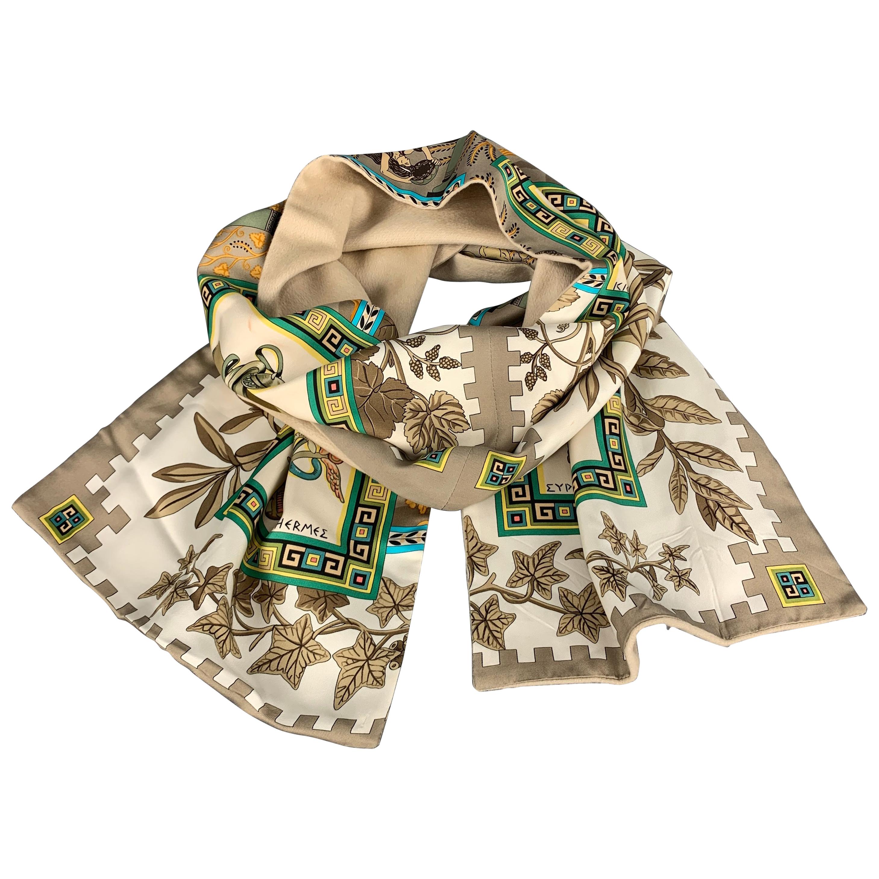 HERMES Musique des Dieux Taupe Angora Scarf