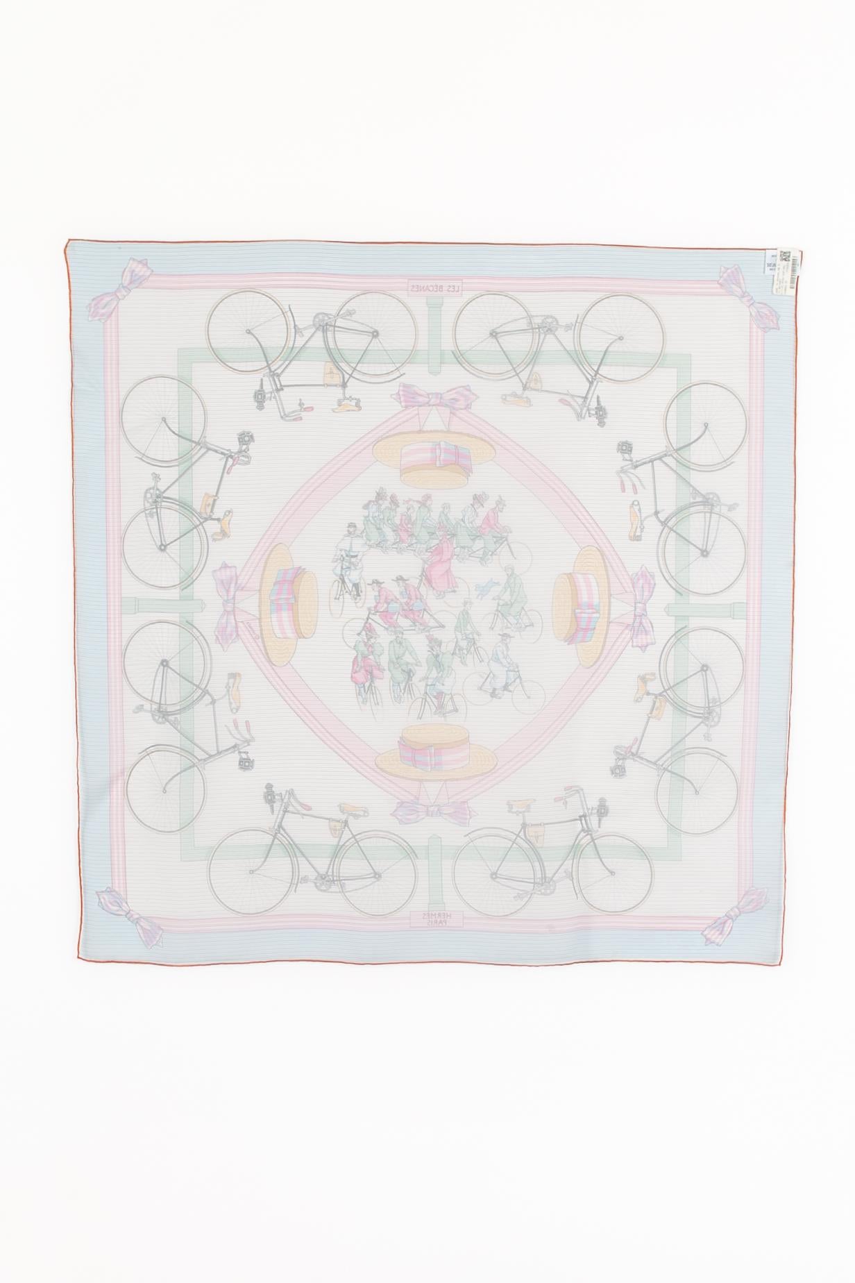 Hermès muslin foulard 'Les Bécanes' 1