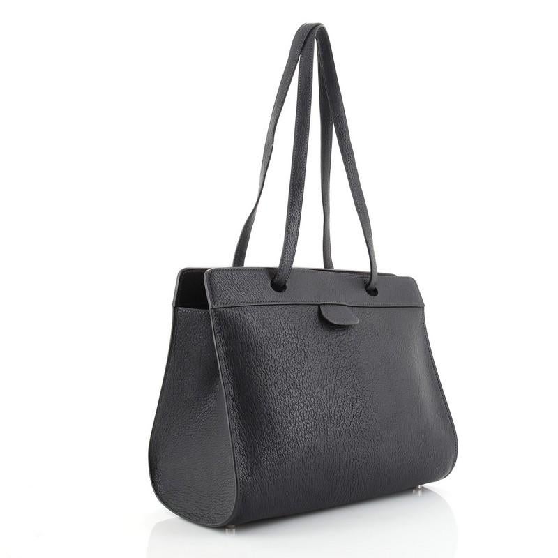 Black Hermes Muso Tote Leather