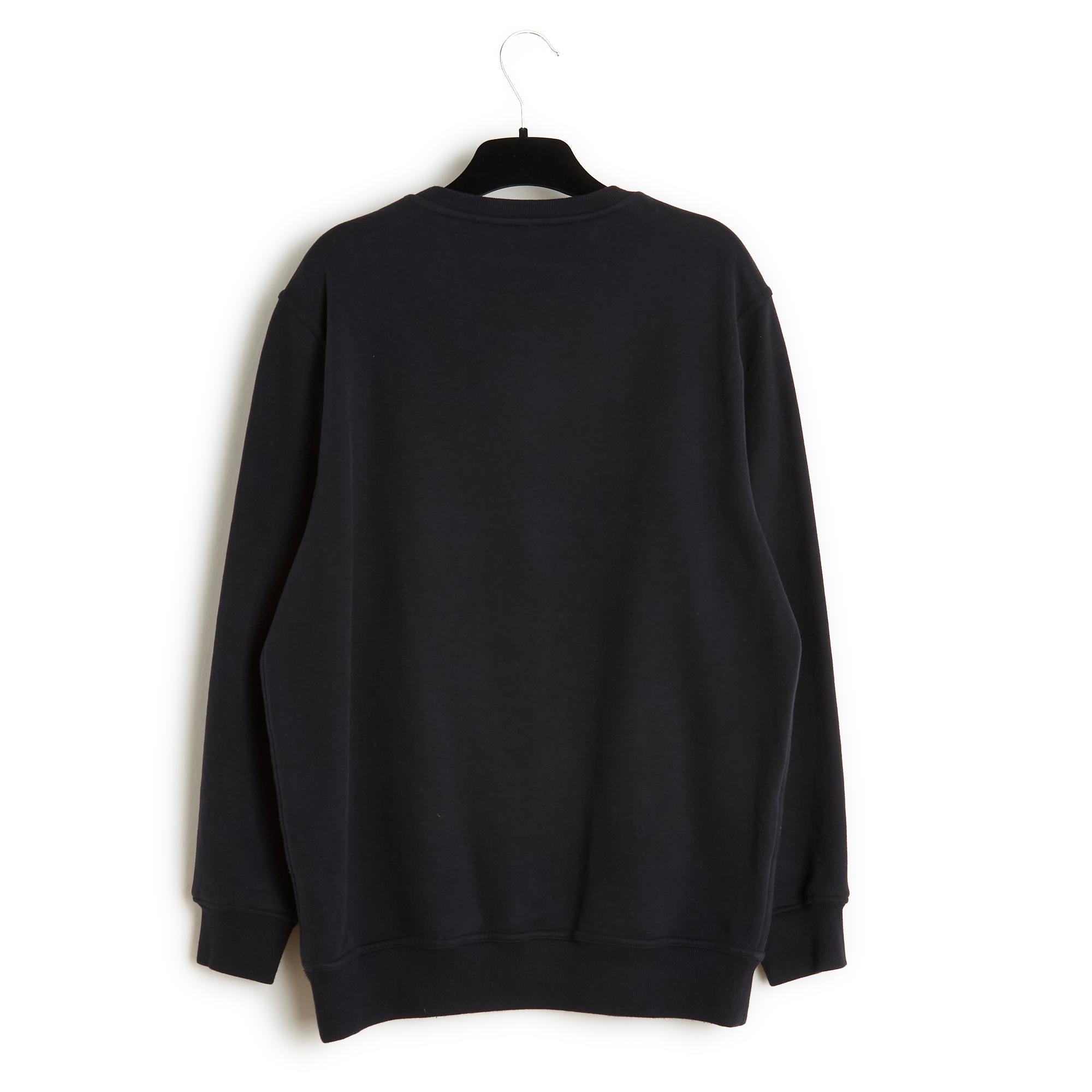 Men's Hermès Mustangs Sweat shirt S Black Leather Horses Sweater Hermes