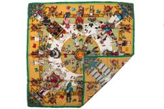 Hermès Mustard Kachinas Silk Scarf