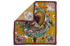 Hermès Mustard Texas Wildlife Scarf By Kermit Oliver