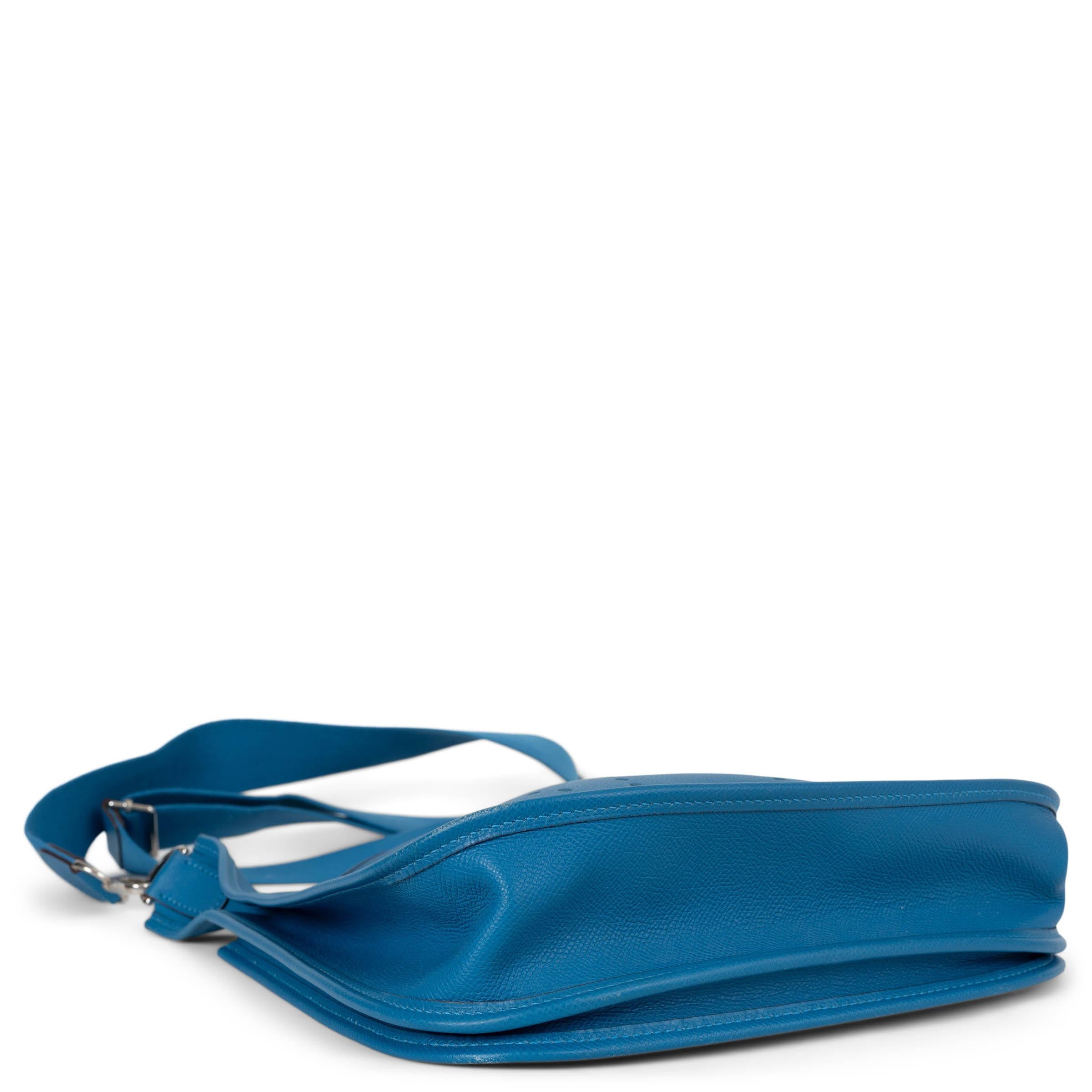 HERMES Mykonos blau Epsom Leder EVELYNE lll 29 Crossbody Tasche Phw im Zustand „Relativ gut“ im Angebot in Zürich, CH