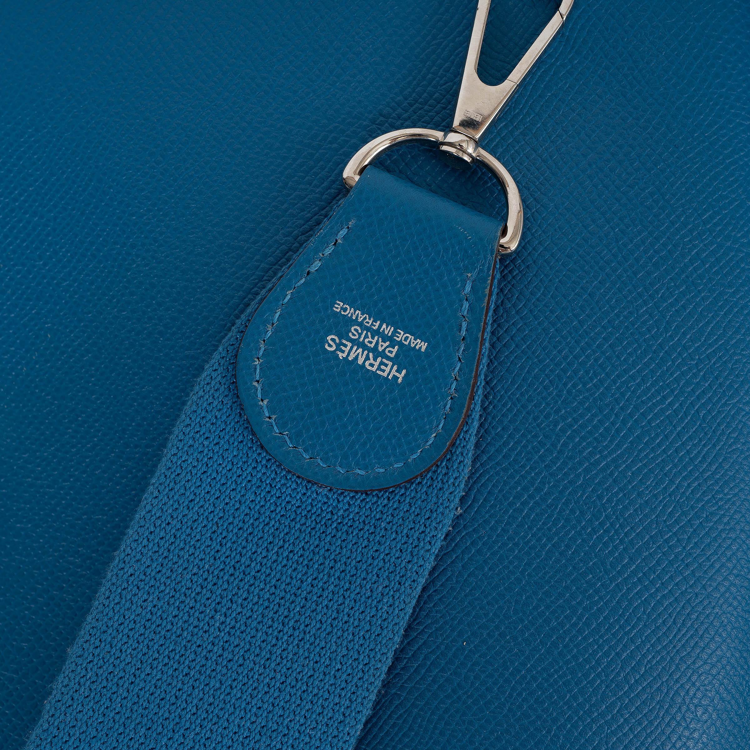HERMES Mykonos blau Epsom Leder EVELYNE lll 29 Crossbody Tasche Phw im Angebot 1