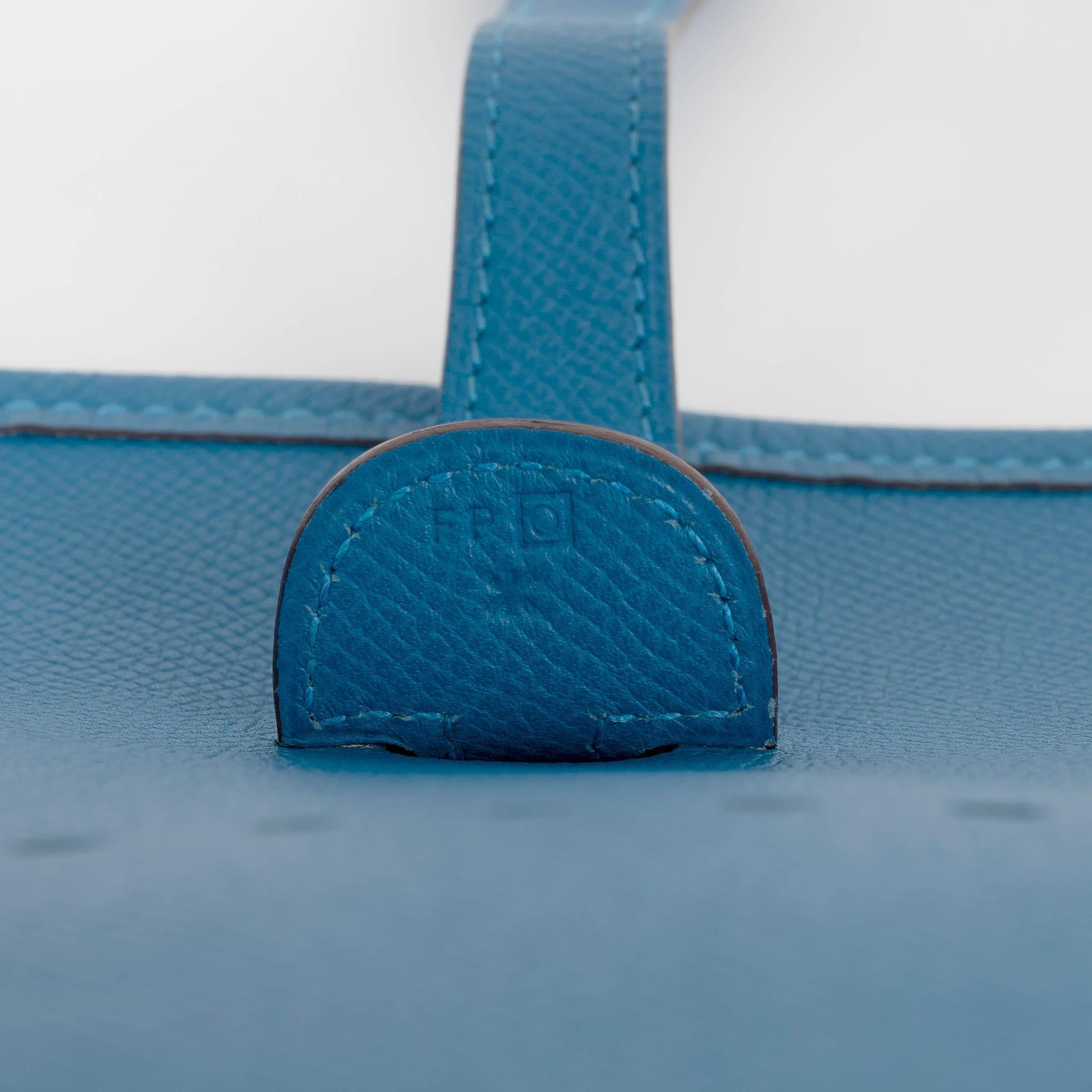 HERMES Mykonos blau Epsom Leder EVELYNE lll 29 Crossbody Tasche Phw im Angebot 2