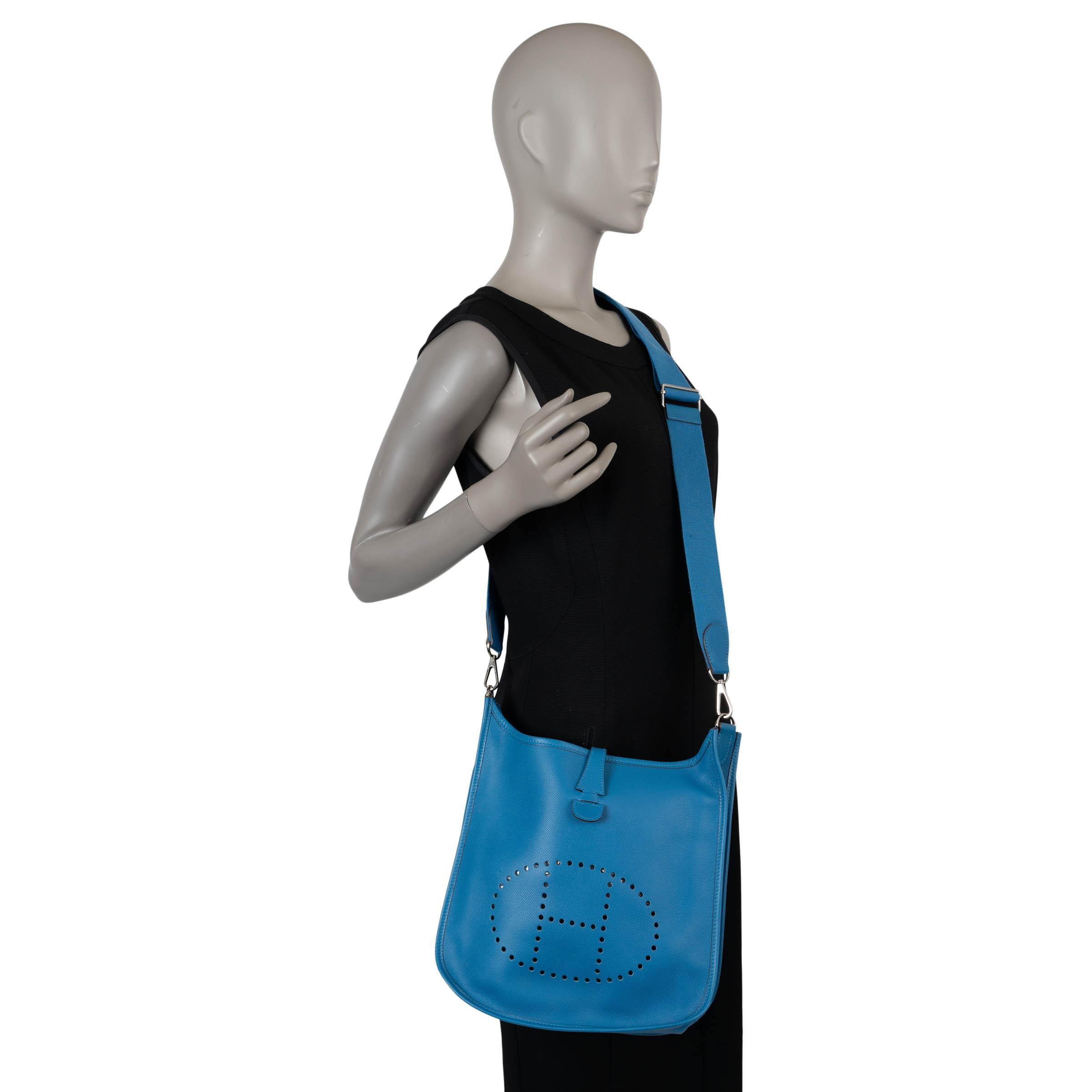 HERMES Mykonos blau Epsom Leder EVELYNE lll 29 Crossbody Tasche Phw im Angebot 4