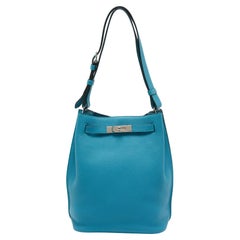 Hermes Mykonos Clemence Leather So Kelly 22 Bag