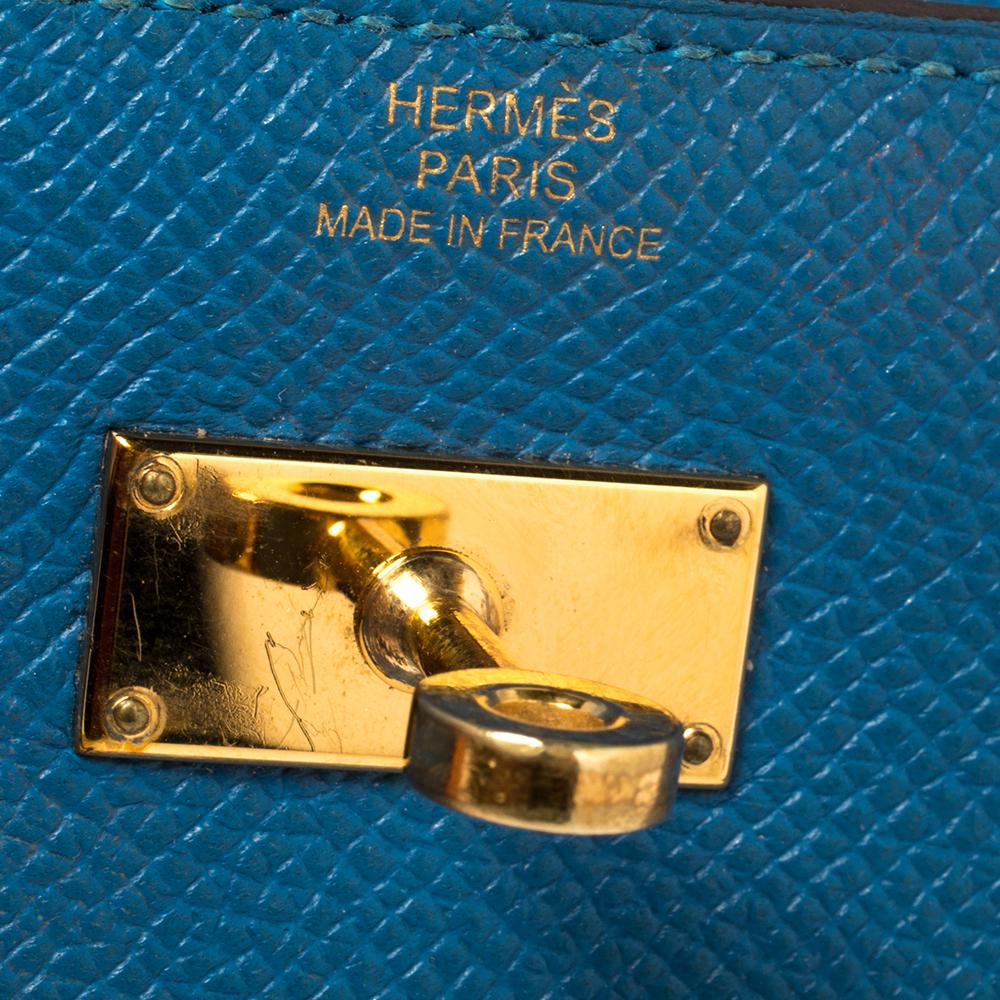 Hermes Mykonos Epsom Leather Kelly Wallet 5