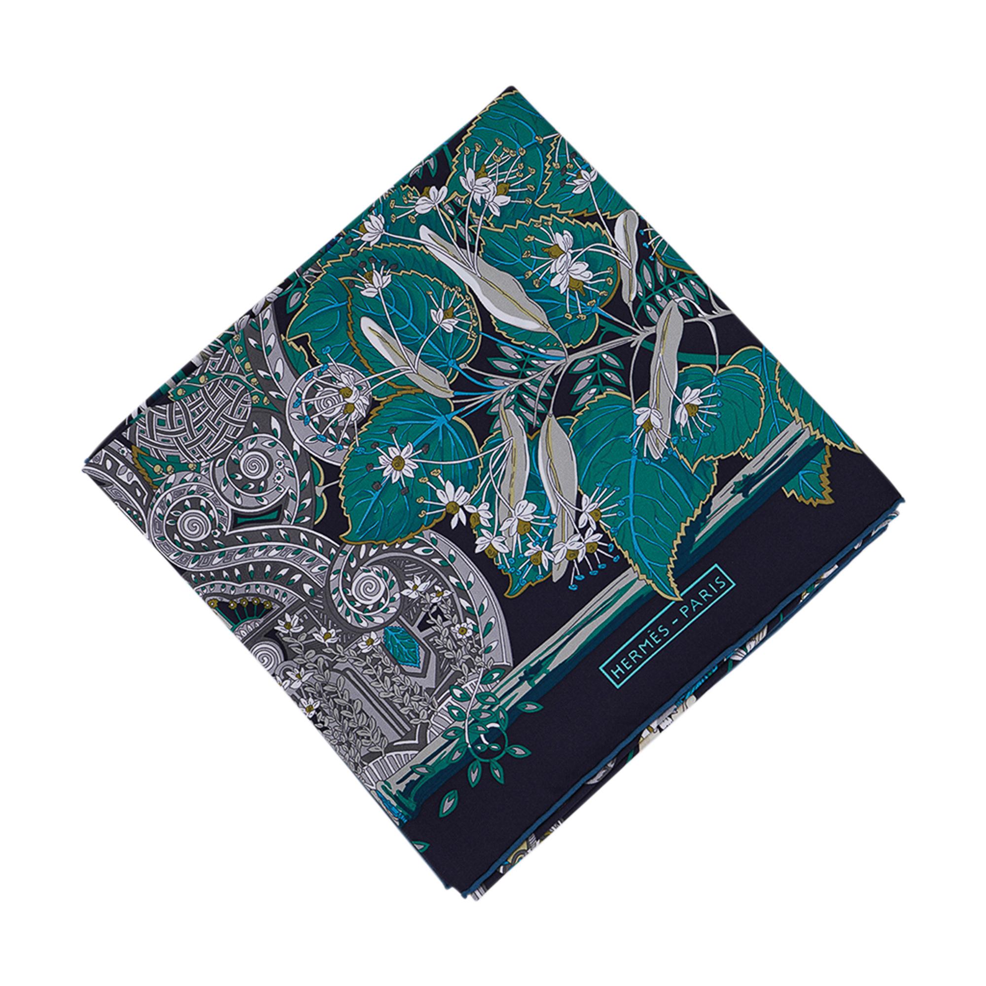 Hermes Mythes et Metamorphoses Scarf Marine / Turquoise / Vert Silk 90 New w/Box 5