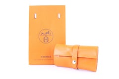 Hermès Nail Care Set 2hr1227 Orange Leather Clutch