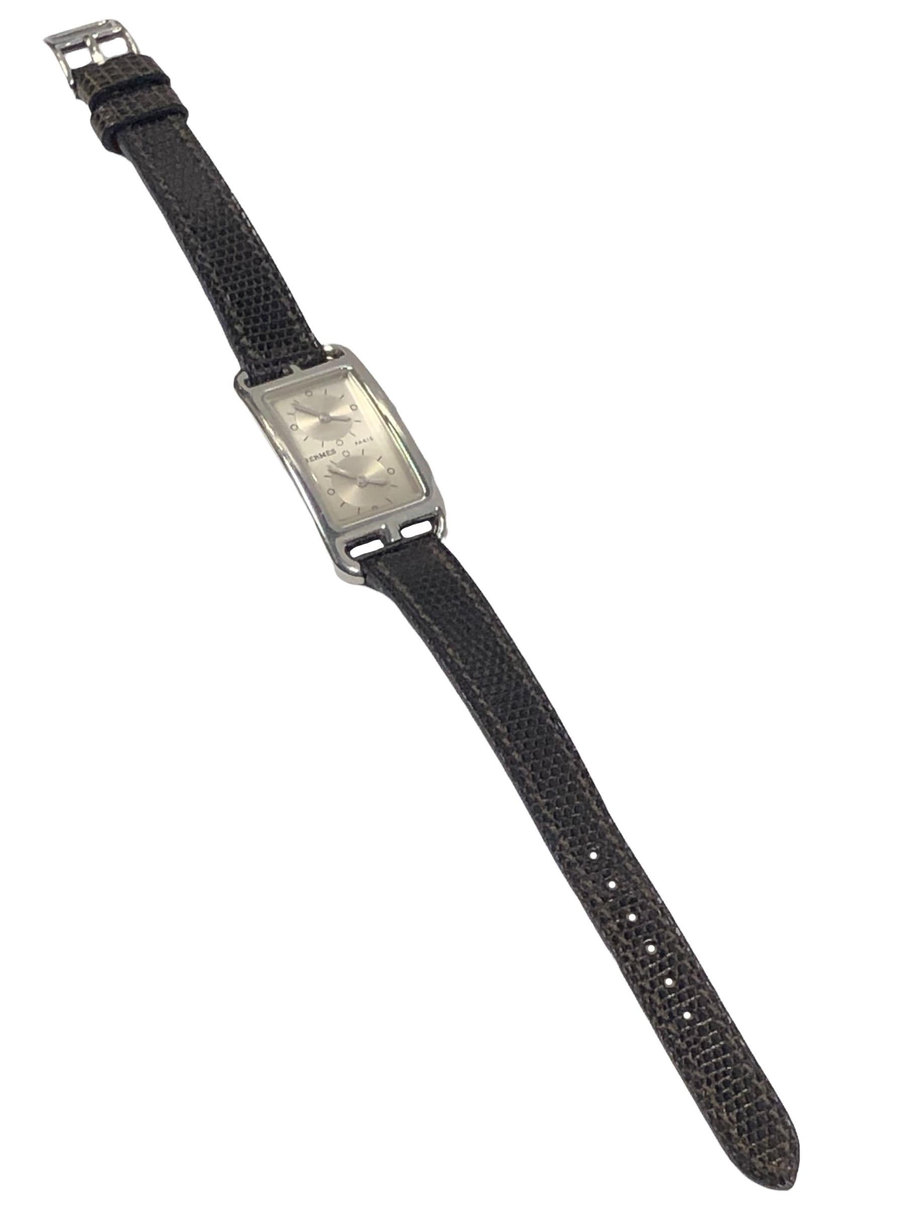 Hermes Nantucket Steel 2 Time Zone Ladies Quartz Wrist Watch 2