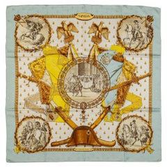 Sciarpa Hermès Napoleon Celest in seta LeDoux