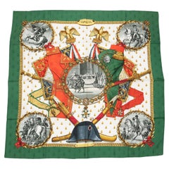 Hermès Napoleon Green Silk Scarf Ledoux