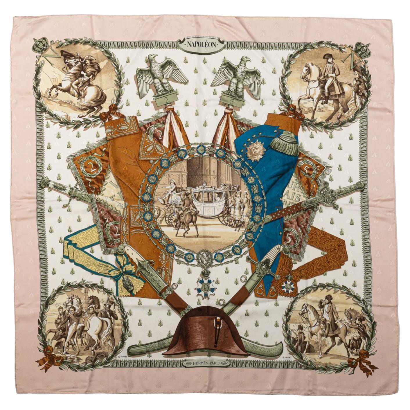 Hermès Napoleon Pink Silk Scarf, Ledoux