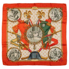 Sciarpa Hermès Napoleon in seta rossa LeDoux